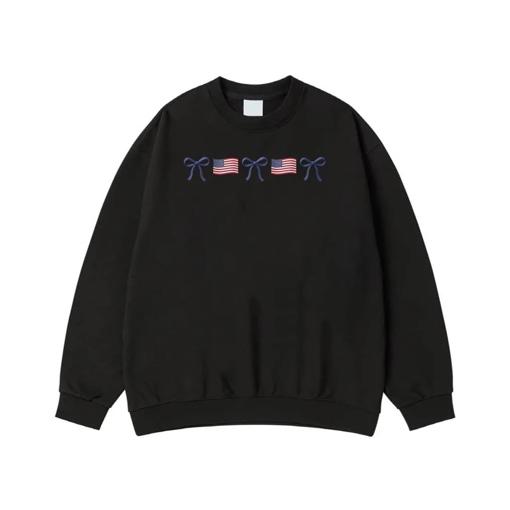 Patriotic American Flag And Bows Sweatshirt