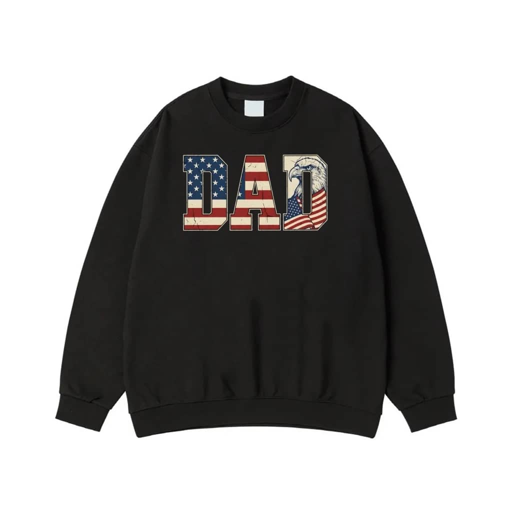 Patriotic Dad T-Shirt With American Flag And Eagle