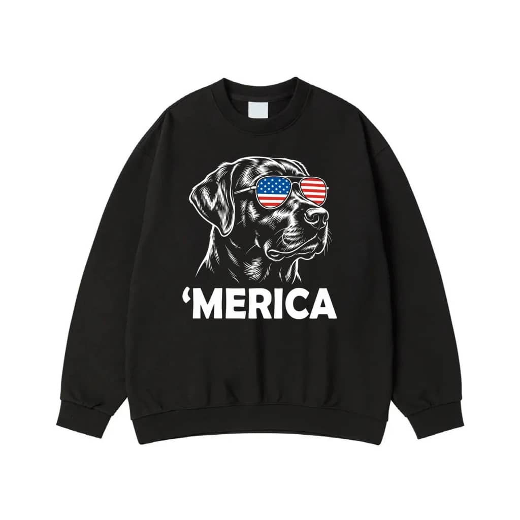 Patriotic Labrador Retriever With American Flag Sunglasses 'Merica Design
