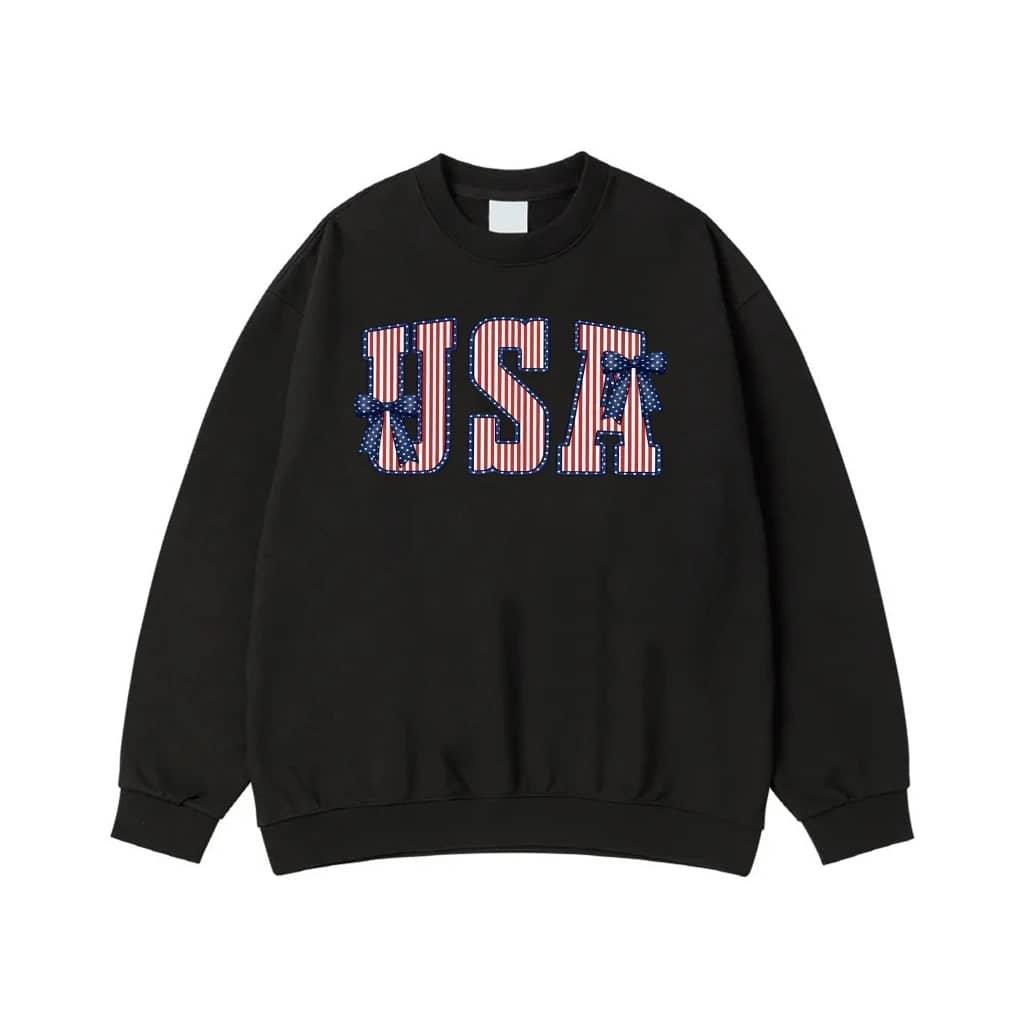 Patriotic Usa American Flag Letters With Bows