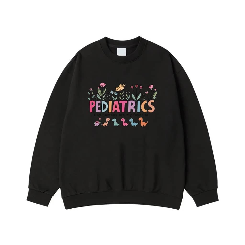 Pediatrics Tiny Humans Are My Favorite Cute Dinosaurs And Flowers T-Shirt