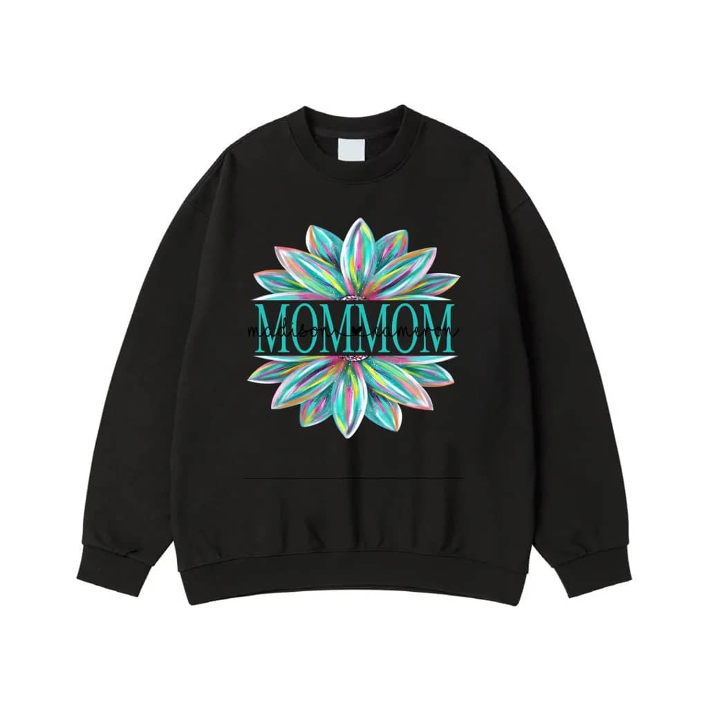Personalized Mimi Colorful Flower T-Shirt With Grandchildren'S Names