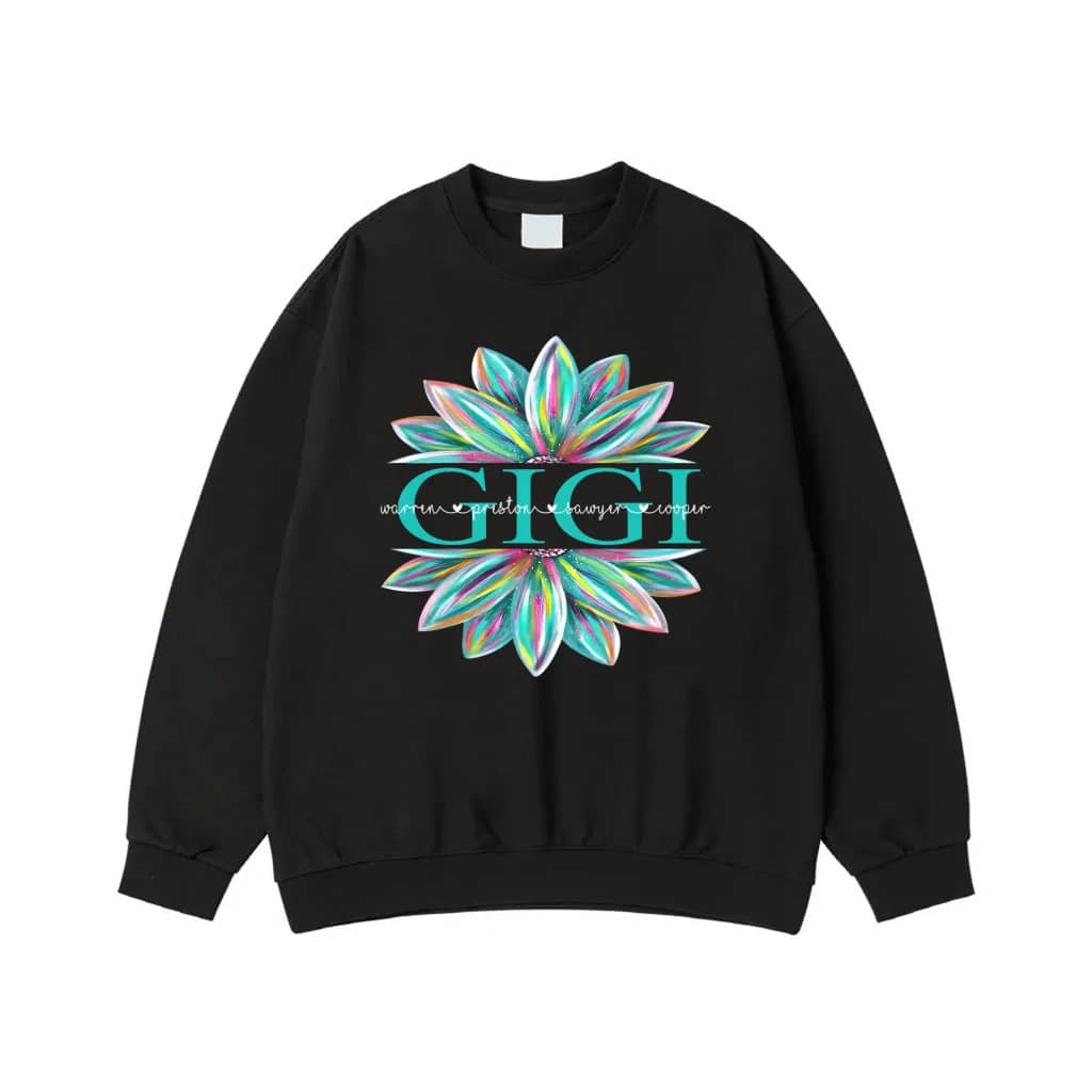 Personalized Mimi Nana Grandma Shirt With Colorful Flower And Grandkids Names