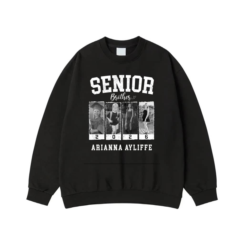 Personalized Senior Mom Photo Collage Graduation T-Shirt