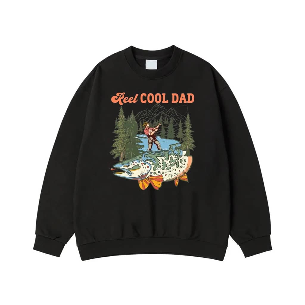 Reel Cool Dad Funny Fishing Pun Vintage Graphic T-Shirt