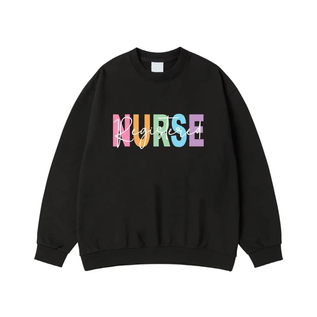 Registered Nurse Colorful Block Lettering And Script T-Shirt