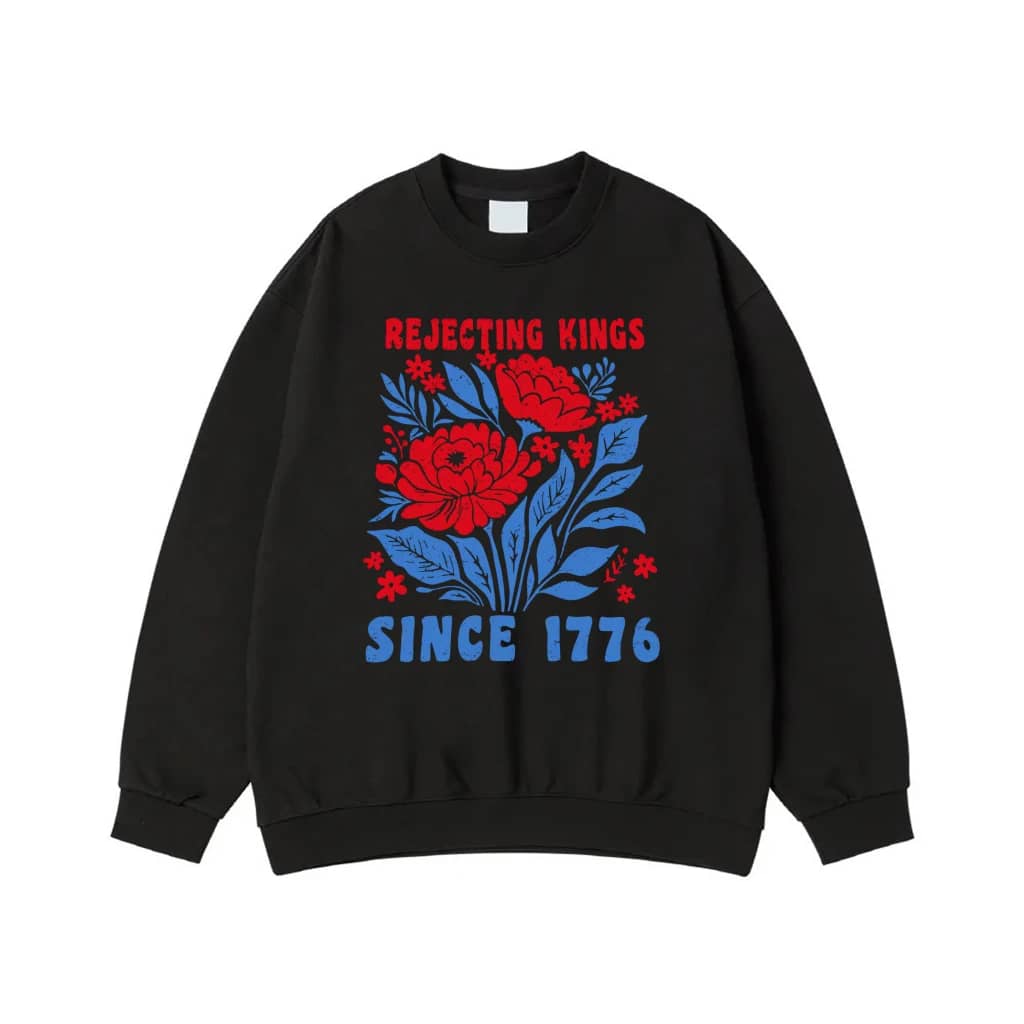 Rejecting Kings Since 1776 Patriotic Floral T-Shirt