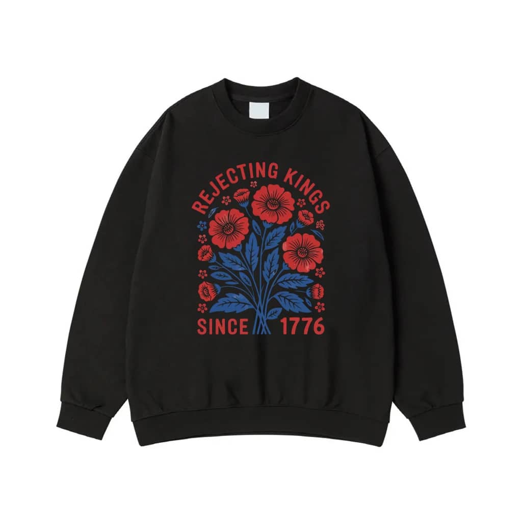 Rejecting Kings Since 1776 Patriotic Floral T-Shirt