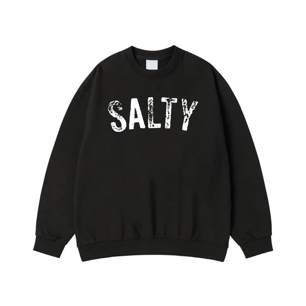 Salty Distressed Text T-Shirt