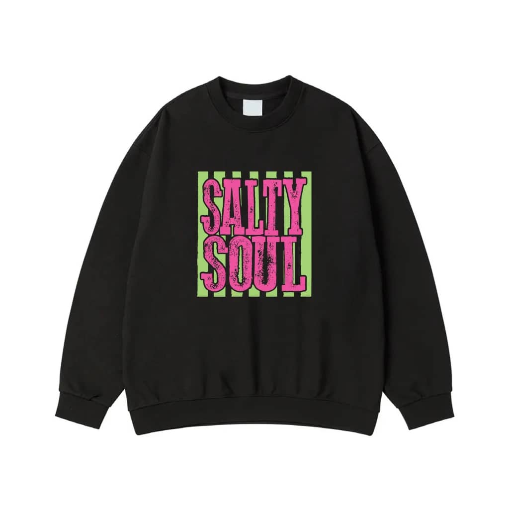 Salty Soul Retro Neon Text Beach T-Shirt
