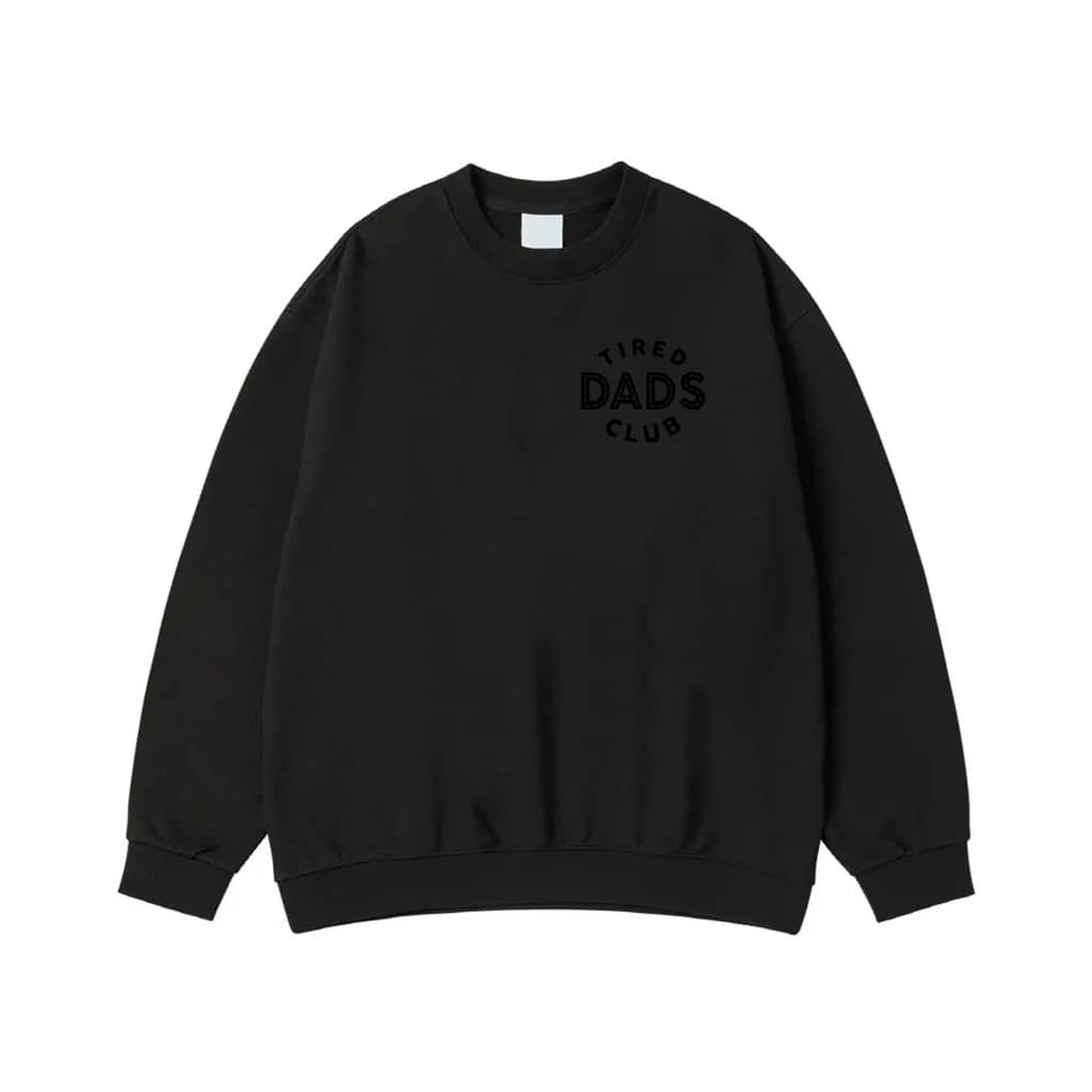 Tired Dads Club T-Shirt With Construction Vehicle Road Map Back Print