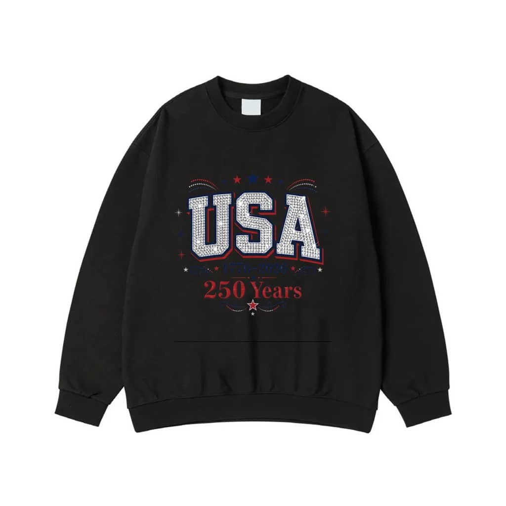 Usa 250 Years Anniversary 1776-2026 Patriotic Bling T-Shirt