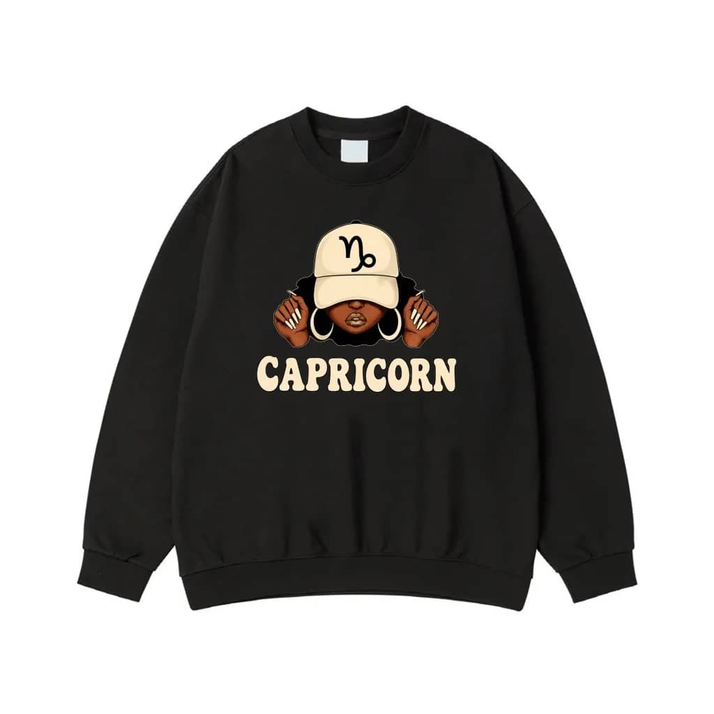 Zodiac Sign Black Woman With Baseball Cap Astrology T-Shirt