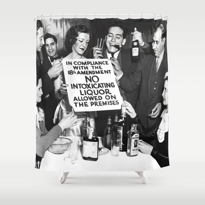 End Of Liquor Prohibition Party Jazz Age No Intoxicating Liquor Alcoholic Beverages Vintage Black And White Photograph - Photograph - Photographs Shower Curtain