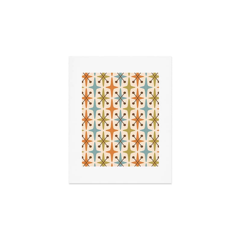 Mid Century Modern Googie Star Pattern Mid Mod Art Print
