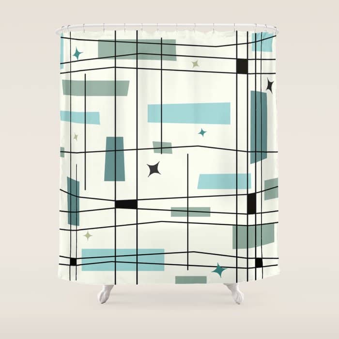 Mid Century Art Bauhaus Style Shower Curtain