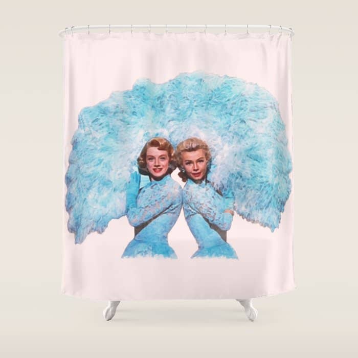 Sisters - White Christmas - Watercolor Shower Curtain