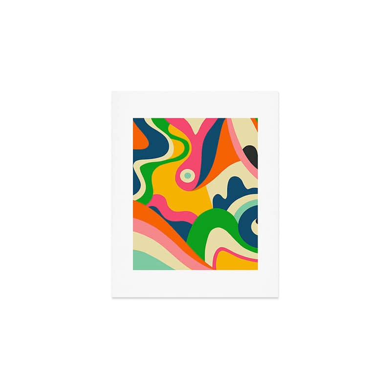 Colorful Mid Century Abstract  Art Print