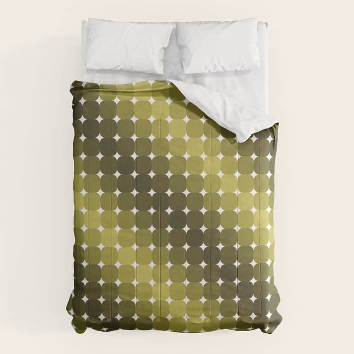 Retro Rounded Rectangle Gradient - Green Comforter