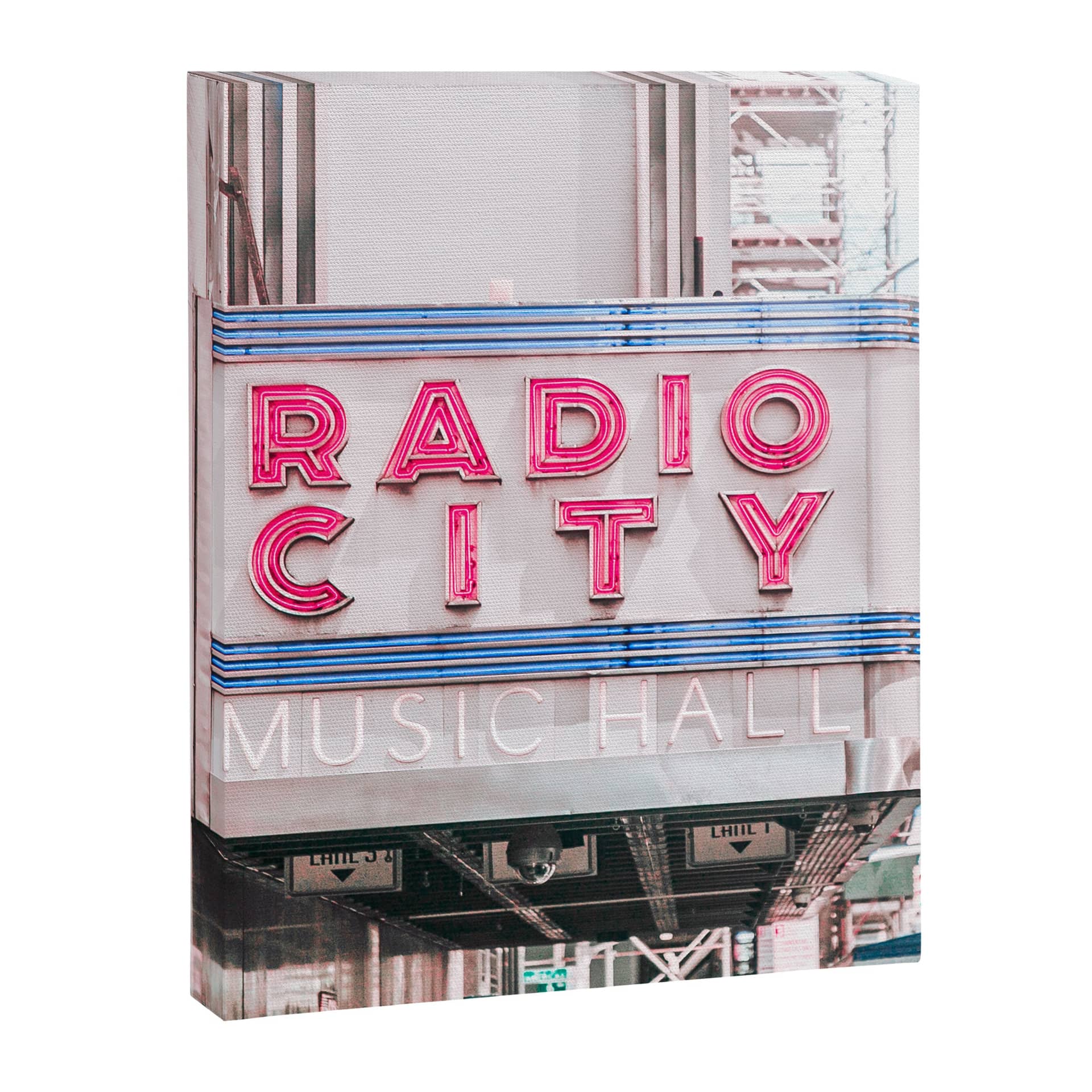 New York Radio City Sign Pink Travel Photography Canvas Print