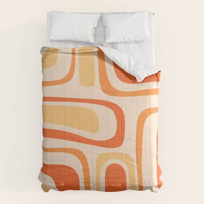 Palm Springs Midcentury Modern Abstract In Light Orange Tangerine Tones  Comforter