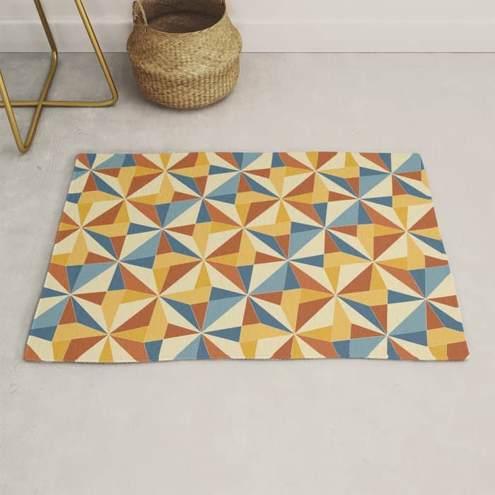 Kaleidoscope Tile Pattern Iv Bright Vibrant Summer Rug