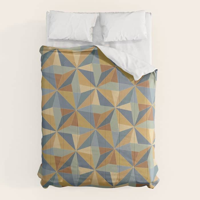 Kaleidoscope Tile Pattern Iii Warm Earthy Summer Comforter
