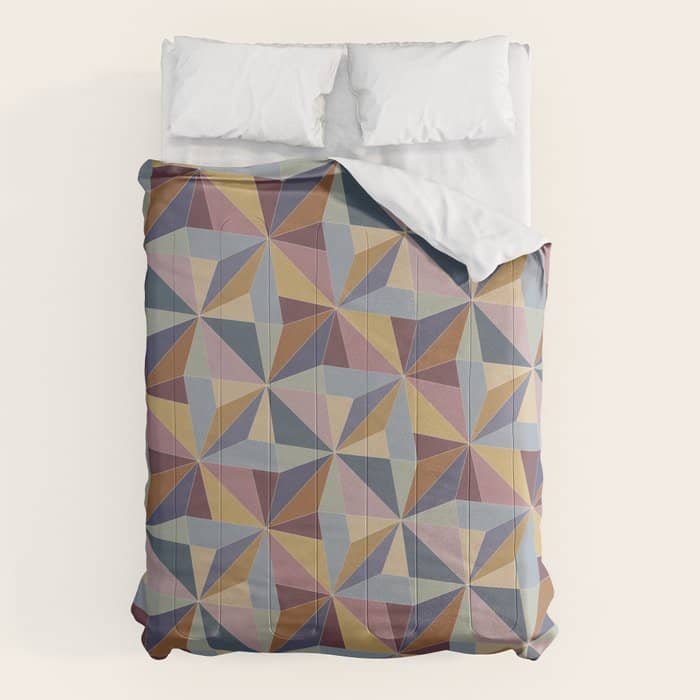 Kaleidoscope Tile Pattern Ii Cool Tone Pastel Comforter