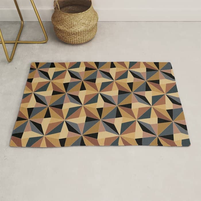 Kaleidoscope Tile Pattern I Bold Neutral Earthy Rug