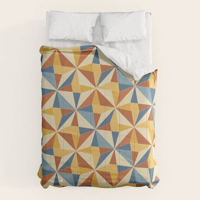 Kaleidoscope Tile Pattern Iv Bright Vibrant Summer Comforter