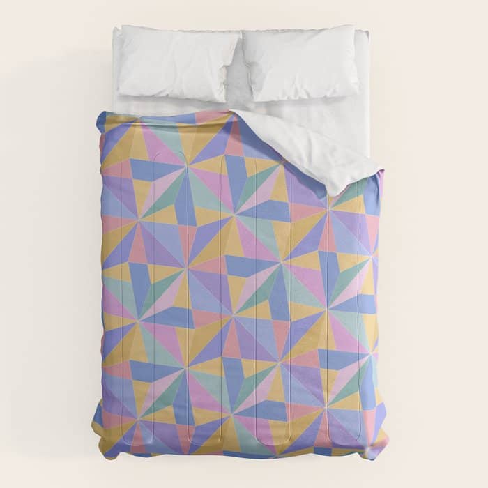 Kaleidoscope Tile Pattern V Bright Pastel Comforter