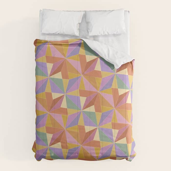 Kaleidoscope Tile Pattern Vi Colorful Summer Comforter