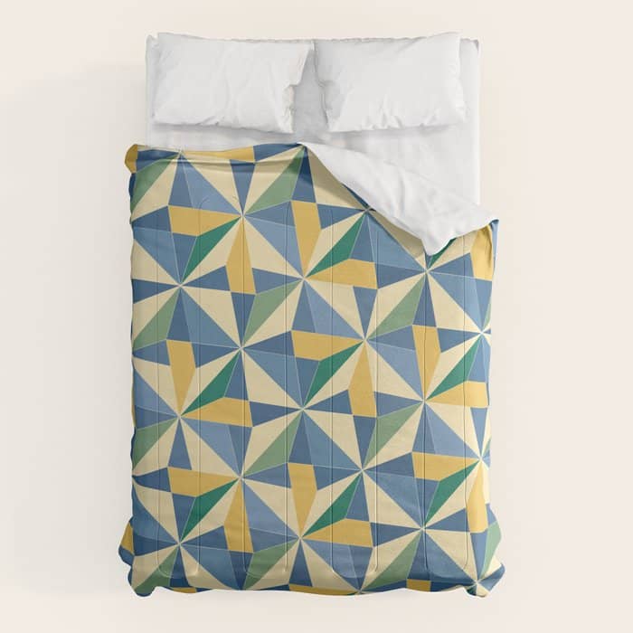 Kaleidoscope Tile Pattern Xv Bold Colorful Summer Comforter
