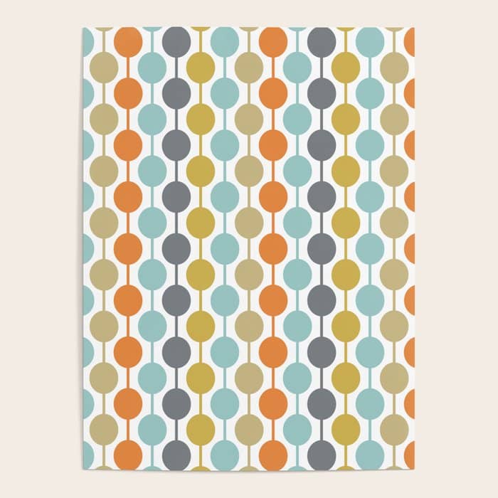 Retro Circles Mid Century Modern Background Poster