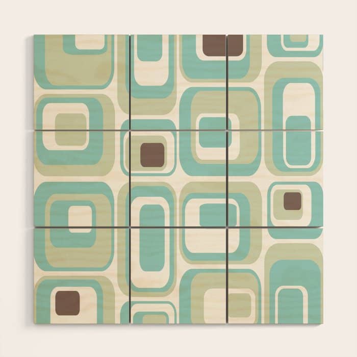 Retro Rectangles Mid Century Modern Geometric Vintage Style Wood Wall Art