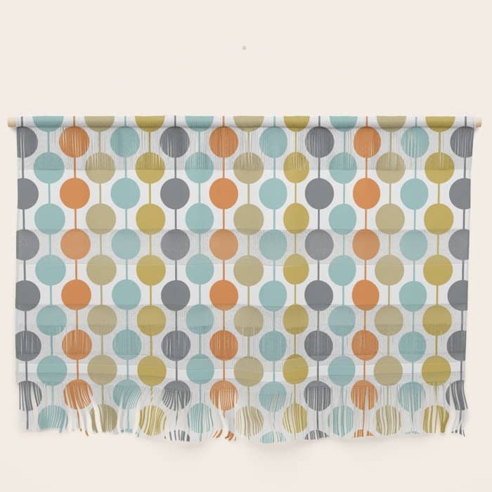 Retro Circles Mid Century Modern Background Wall Hanging