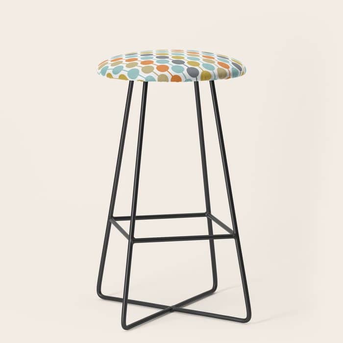 Retro Circles Mid Century Modern Background Stool