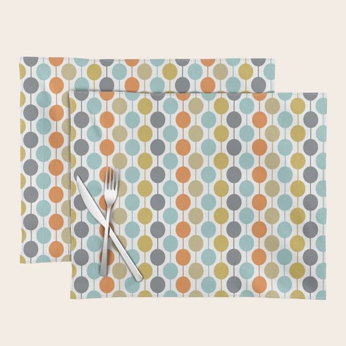 Retro Circles Mid Century Modern Background Placemat
