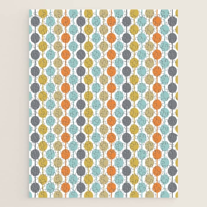 Retro Circles Mid Century Modern Background Jigsaw Puzzle