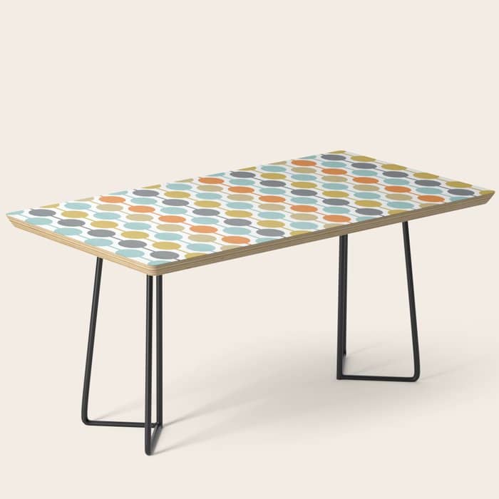 Retro Circles Mid Century Modern Background Coffee Table