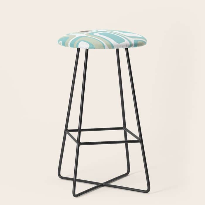 Retro Rectangles Mid Century Modern Geometric Vintage Style Stool