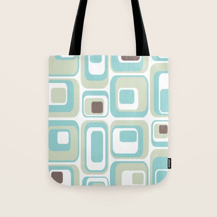 Retro Rectangles Mid Century Modern Geometric Vintage Style Tote Bag