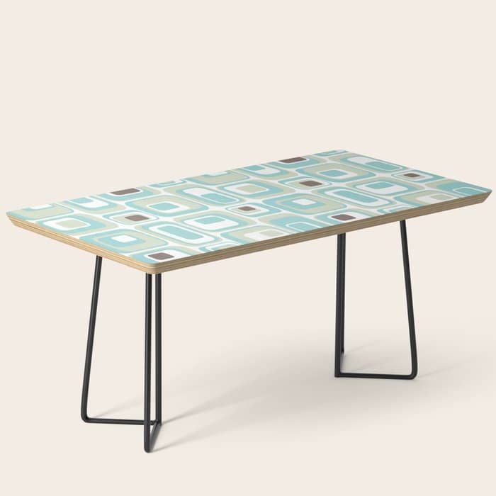 Retro Rectangles Mid Century Modern Geometric Vintage Style Coffee Table
