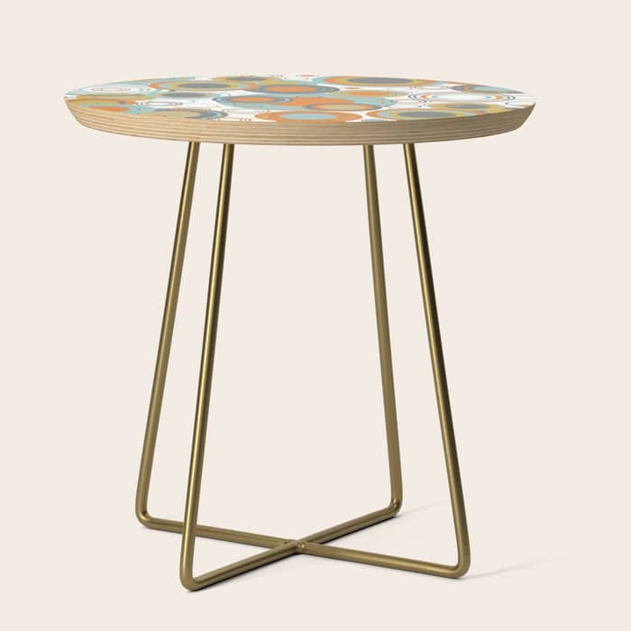 Retro Mid Century Modern Circles Geometric Bubbles Pattern Side Table
