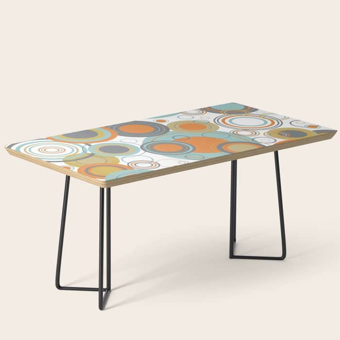Retro Mid Century Modern Circles Geometric Bubbles Pattern Coffee Table