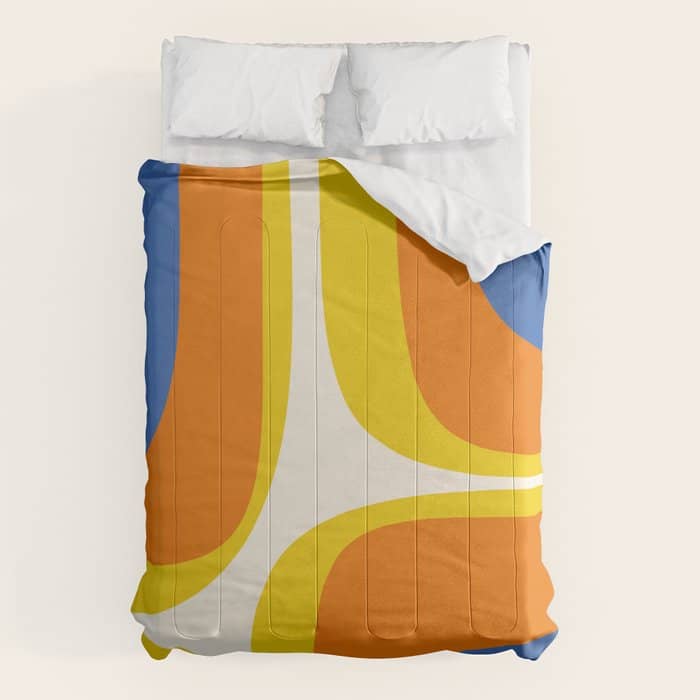 Colorful Abstract Retro Groove Pop Pattern Comforter