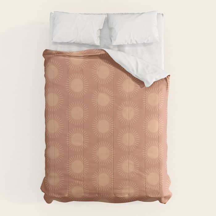 Boho Summer Sun Pattern Xii Peach Comforter