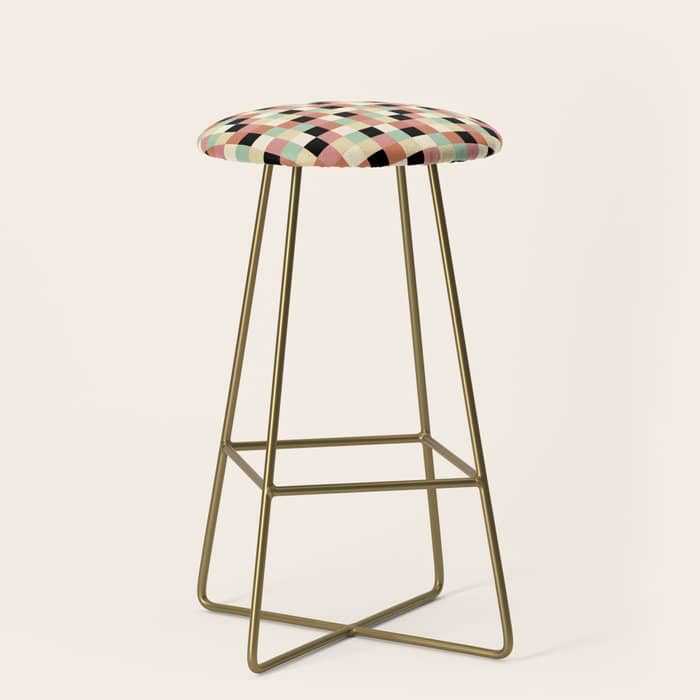 Bold Retro Checks Pattern - Small Xxxiv Stool