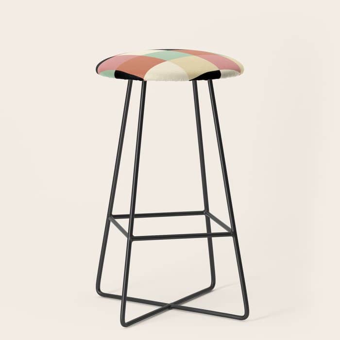 Bold Retro Checks Pattern - Large Xxxiv Stool