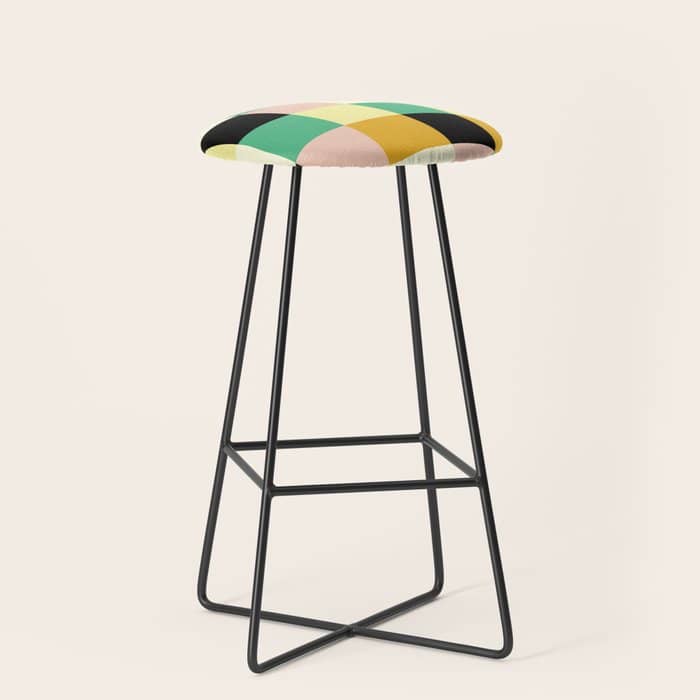 Bold Colorful Checks Pattern - Large Xxxiii Stool